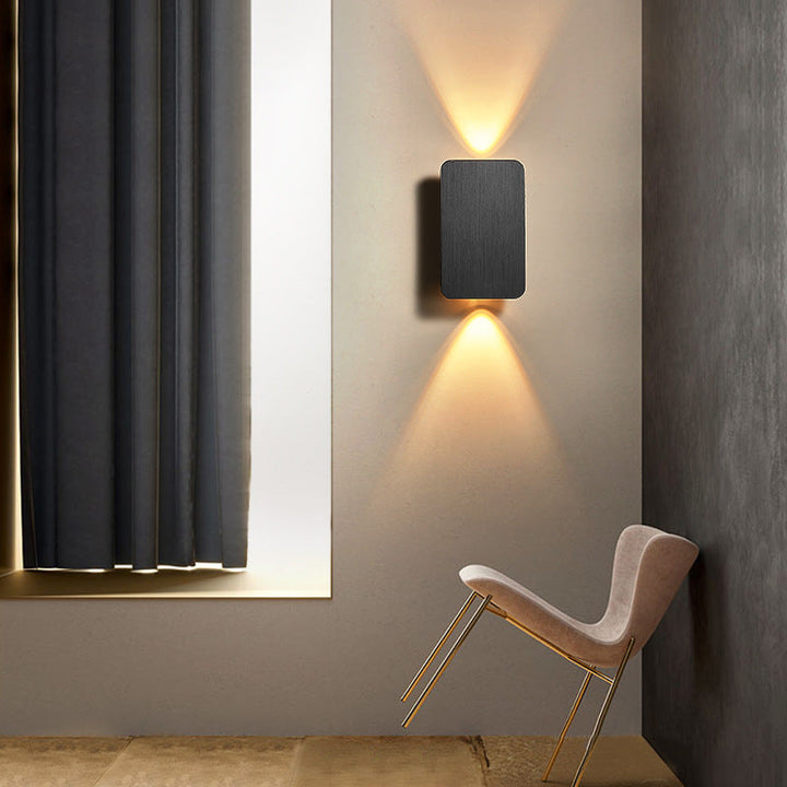 Rectangular Up Down Wall Light in Black