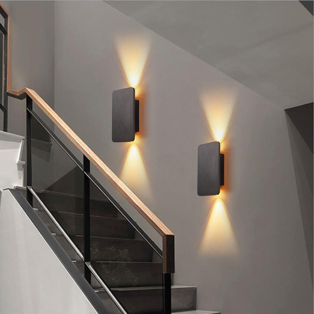 Rectangular Up Down Wall Light in Grey