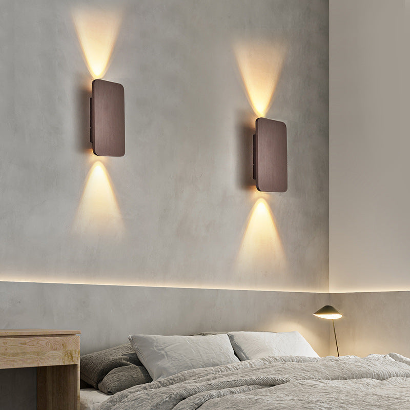 Rectangular Up Down Wall Light in Coffee