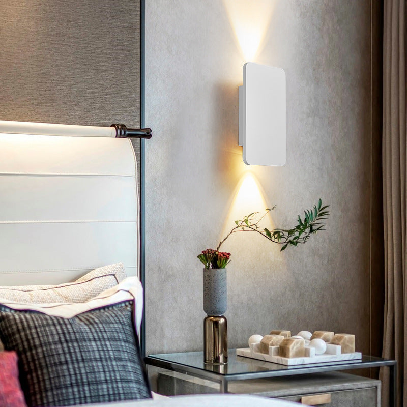 Rectangular Up Down Wall Light in White