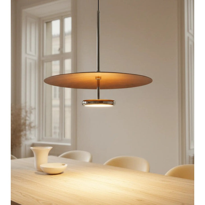 Retro LED Pendant Light Walnut Dimmable