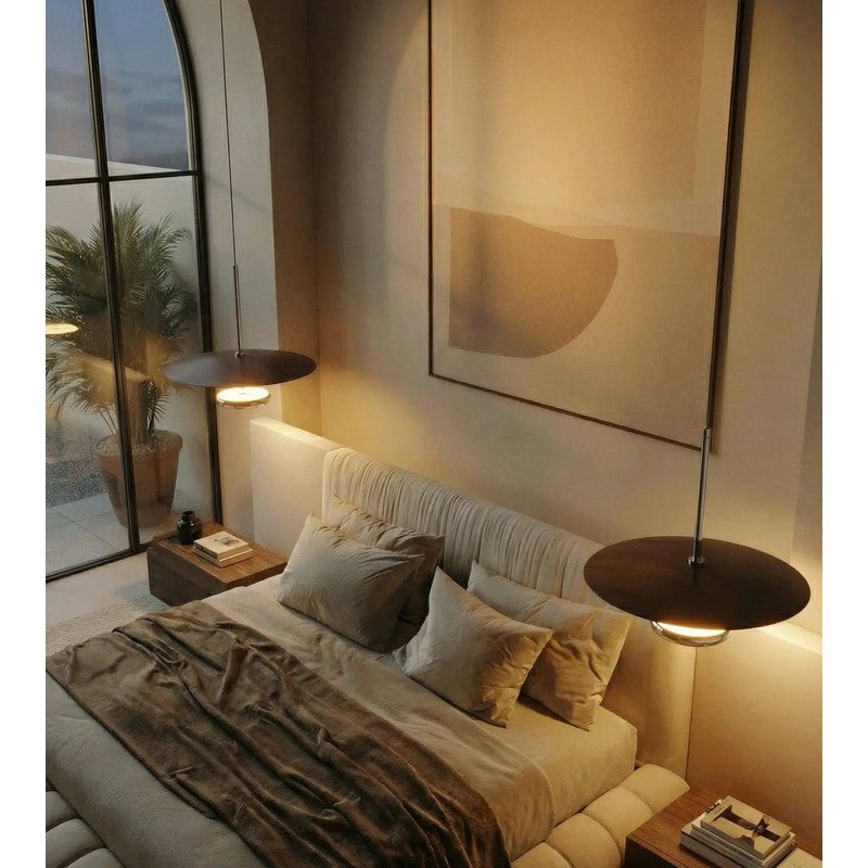 Retro LED Pendant Light Walnut Dimmable