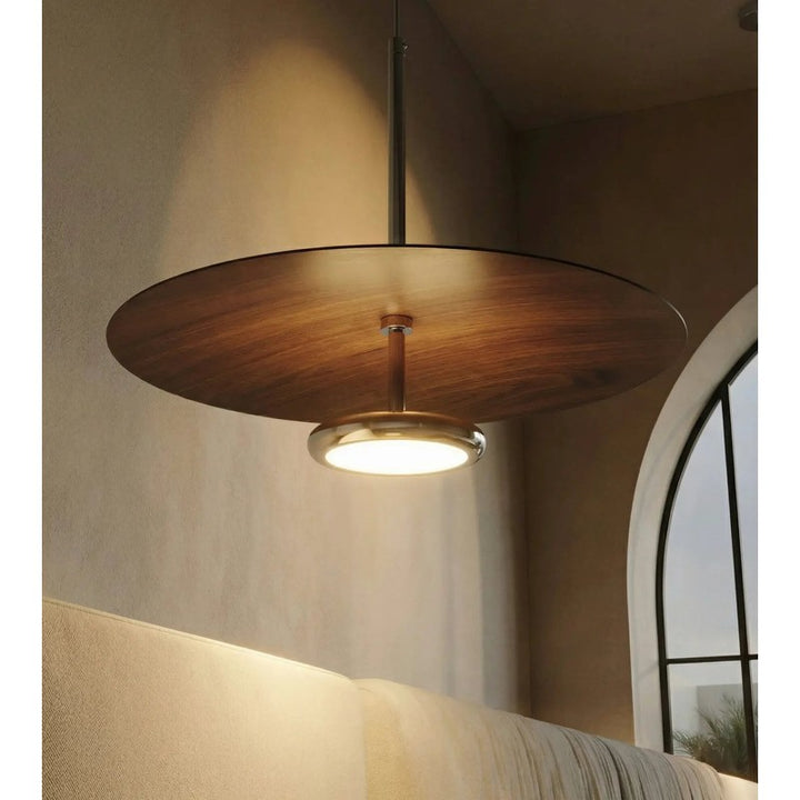 Retro LED Pendant Light Walnut Dimmable
