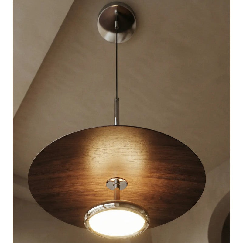 Retro LED Pendant Light Walnut Dimmable