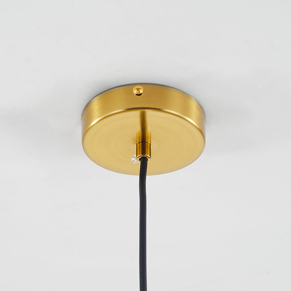 Ribbed Glass Globe Pendant Light | Clear & Amber Dining Pendant