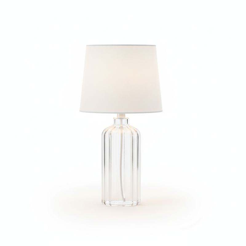 Ridge Ribbed Glass Table Lamp