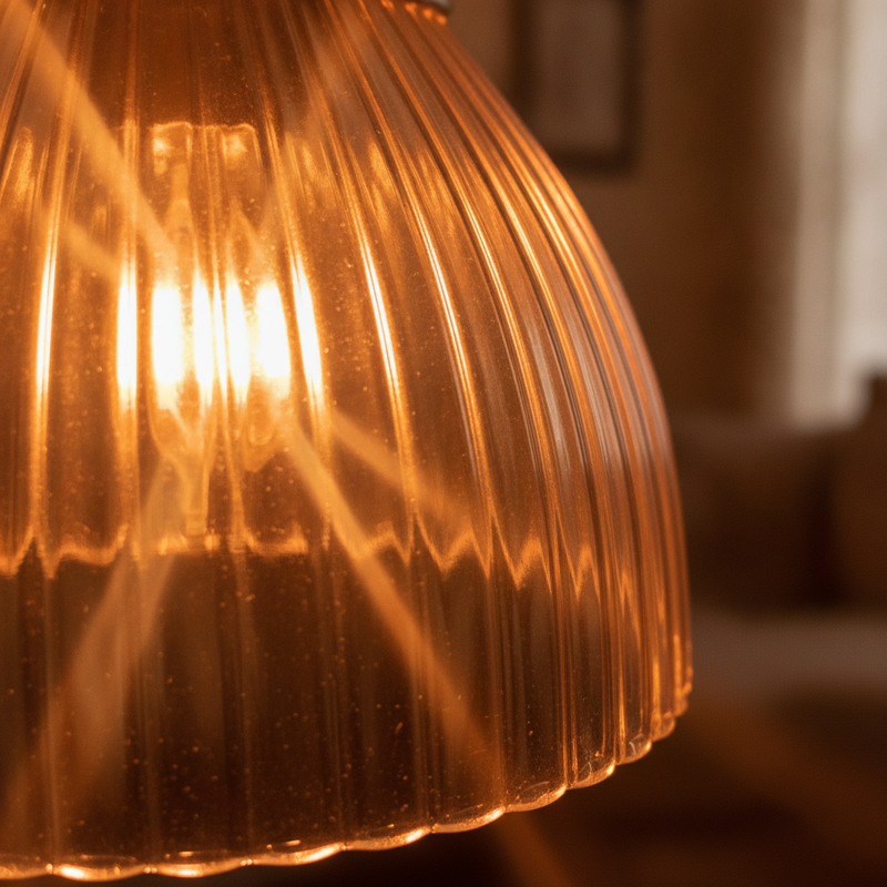 Ridge Ribbed Glass Table Lamp