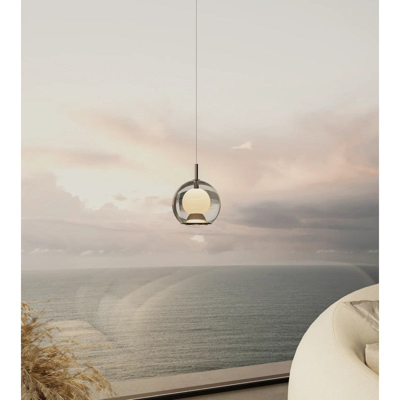 Round Dimmable Black LED Pendant Light