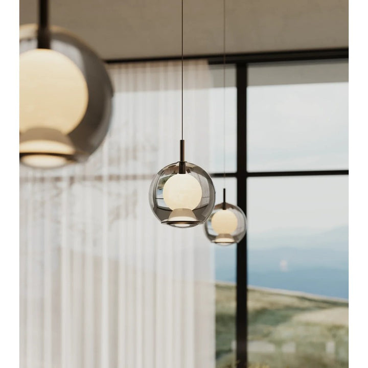 Round Dimmable Black LED Pendant Light