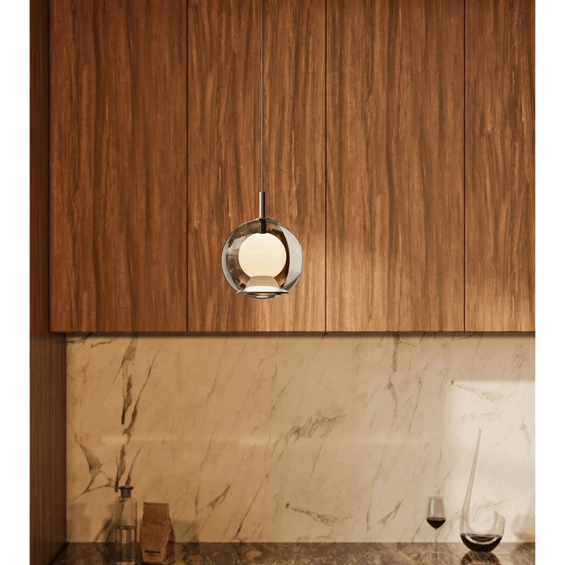 Round Dimmable Black LED Pendant Light