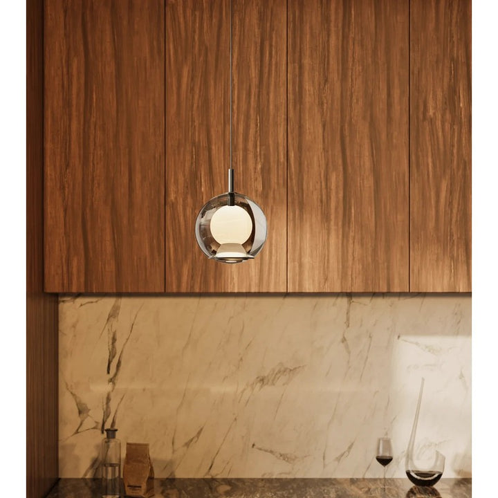 Round Dimmable Black LED Pendant Light