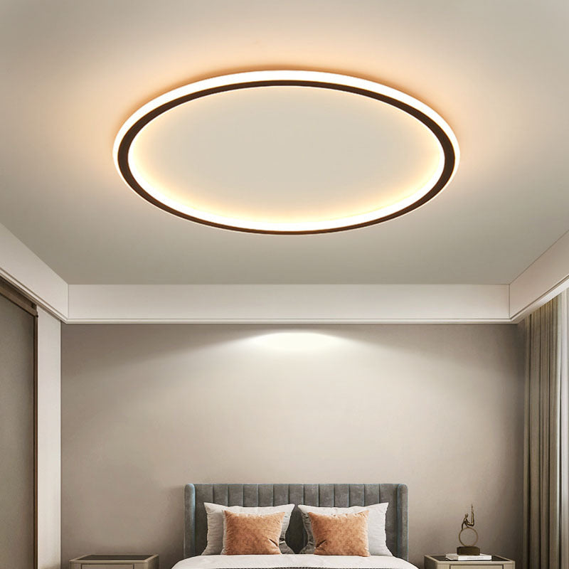 Round LED Flush Ceiling Light in Black