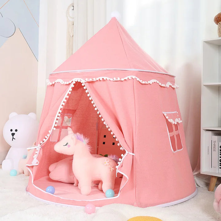 Round Play Tent | Cosy Pom-Pom Children's Hideaway Tent