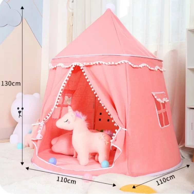 Round Play Tent | Cosy Pom-Pom Children's Hideaway Tent