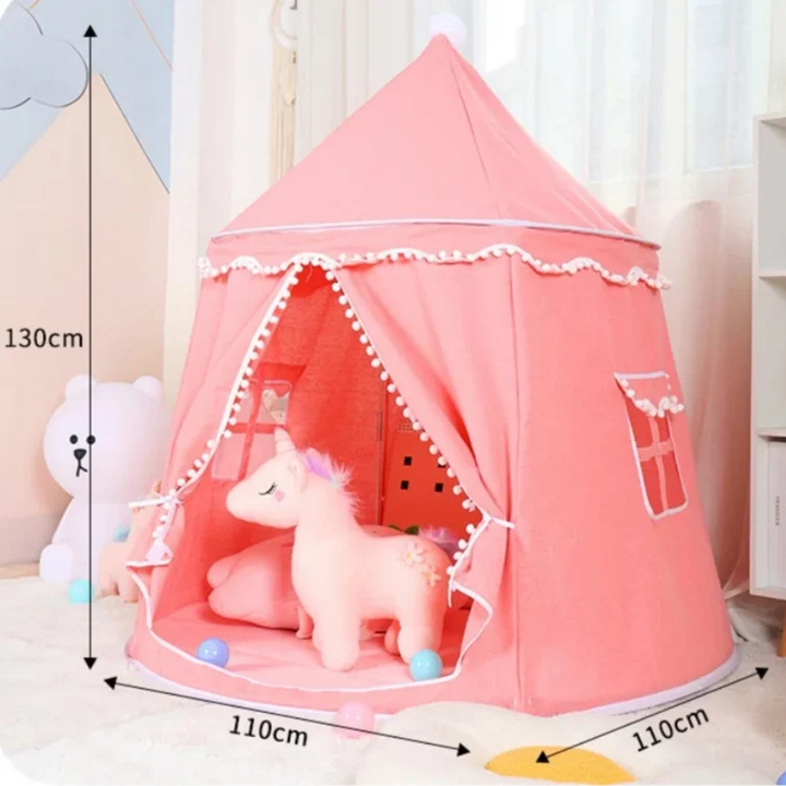 Round Play Tent | Cosy Pom-Pom Children's Hideaway Tent