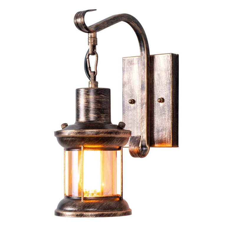 Rustic Lantern Wall Light | Vintage Industrial Farmhouse Wall Sconce