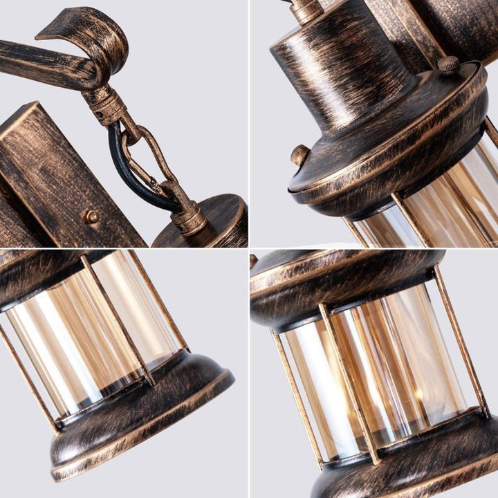 Rustic Lantern Wall Light | Vintage Industrial Farmhouse Wall Sconce