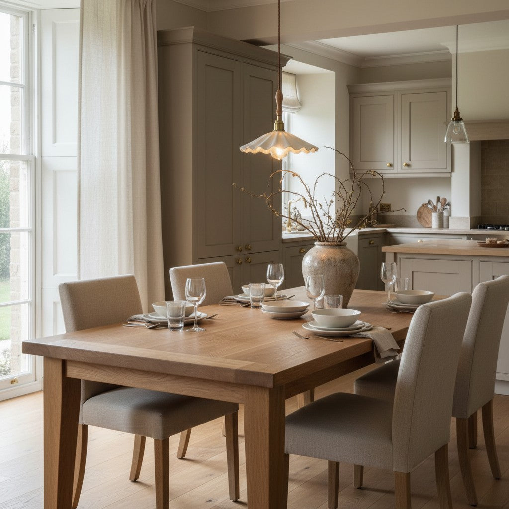 Scalloped Ceramic Pendant Light | Scandinavian Gold Dining Pendant