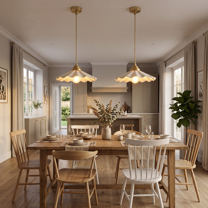 Scalloped Ceramic Pendant Light
