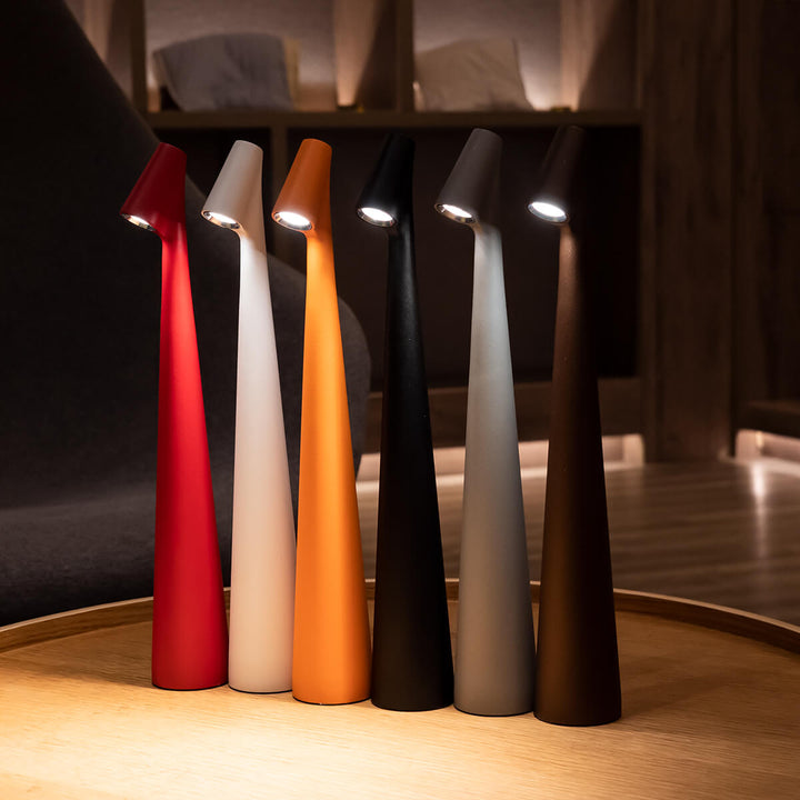Sculptural Cone Table Lamp | Cordless Aluminium Reading Lamp