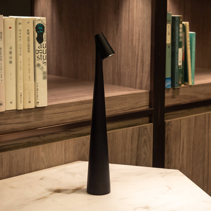 Sculptural Cone Table Lamp in Black
