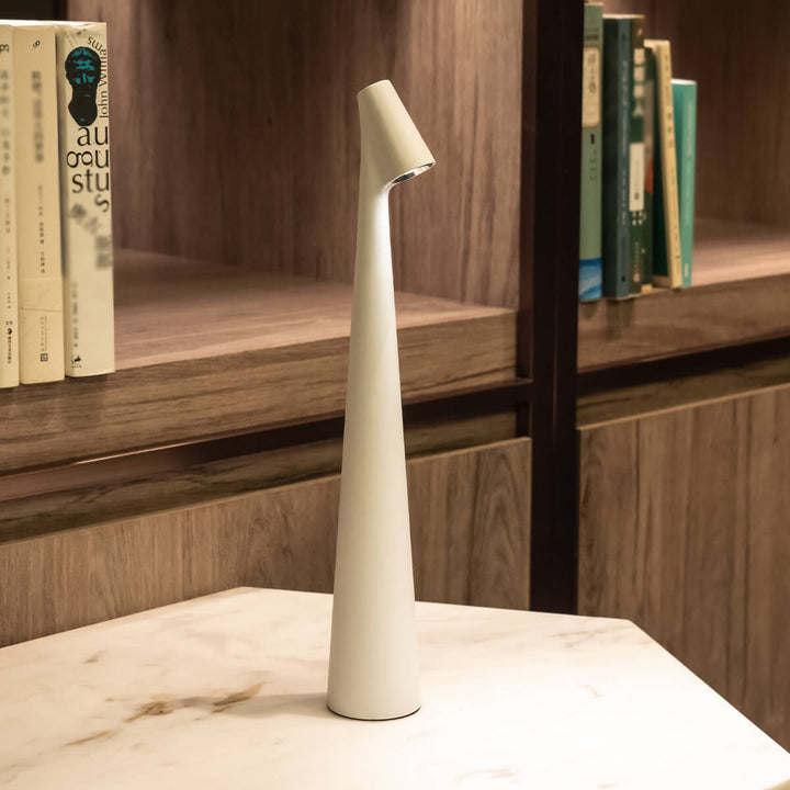 Sculptural Cone Table Lamp in White
