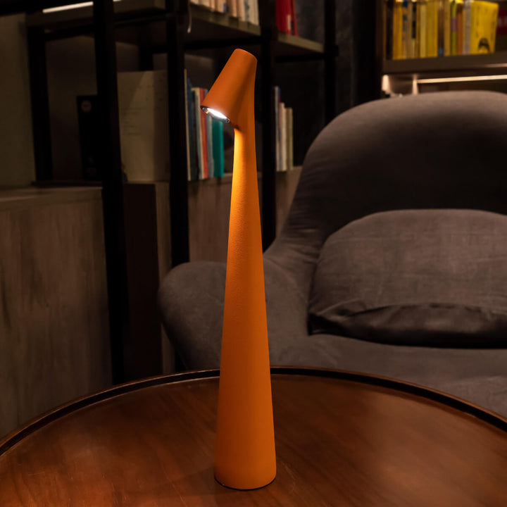 Sculptural Cone Table Lamp | Cordless Aluminium Reading Lamp