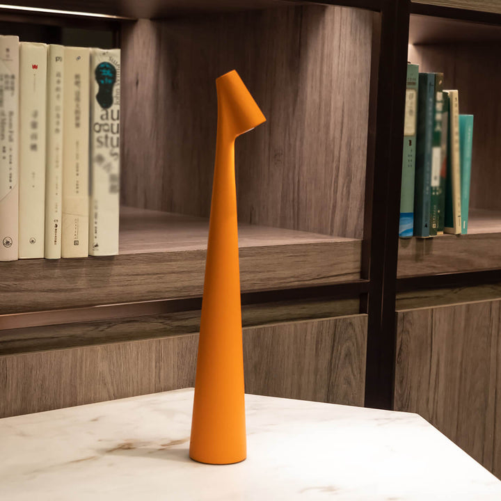 Sculptural Cone Table Lamp in Orange