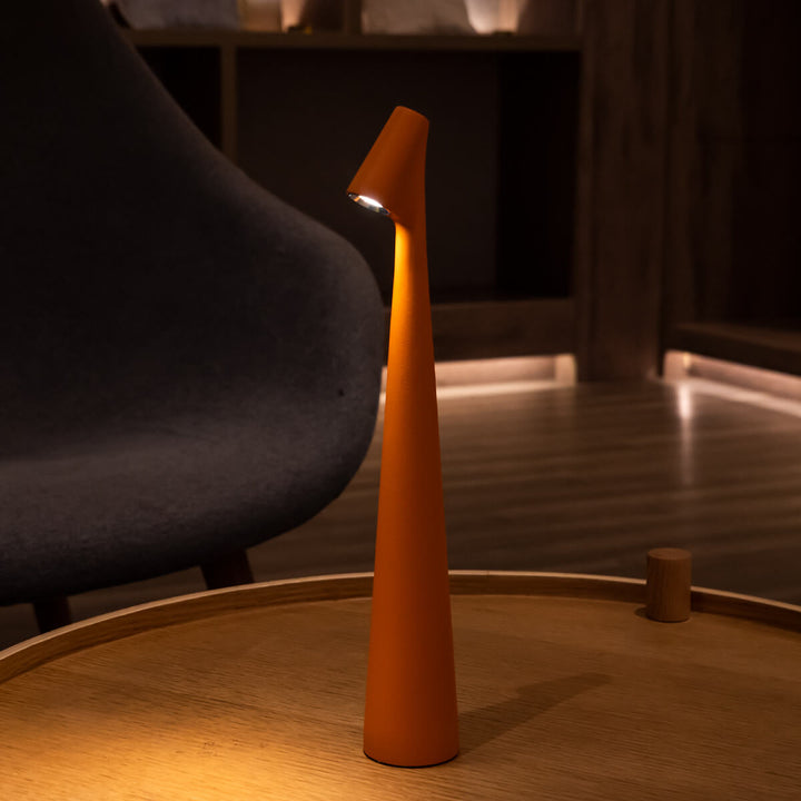 Sculptural Cone Table Lamp | Cordless Aluminium Reading Lamp