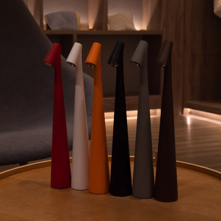 Sculptural Cone Table Lamp | Cordless Aluminium Reading Lamp