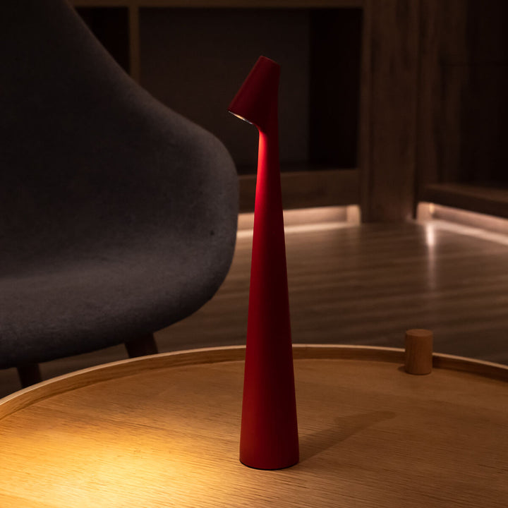 Sculptural Cone Table Lamp | Cordless Aluminium Reading Lamp