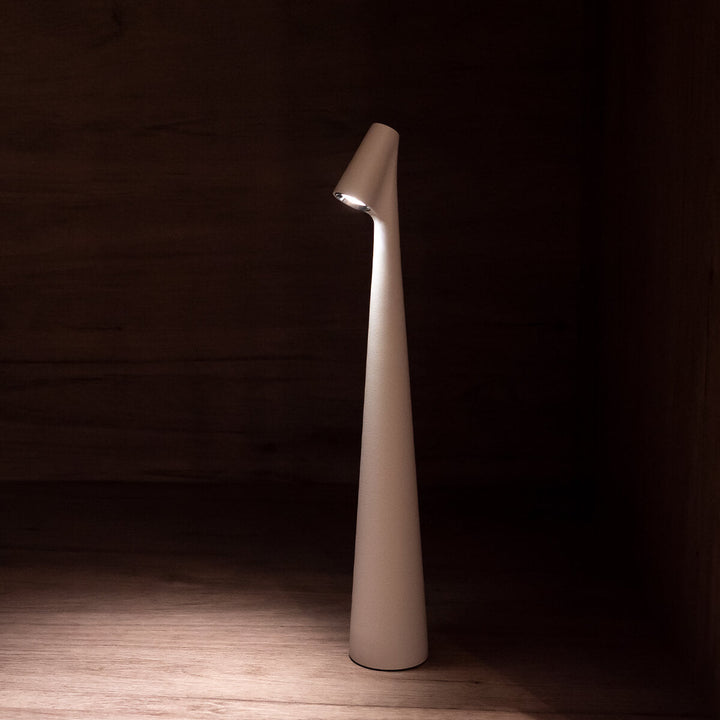 Sculptural Cone Table Lamp | Cordless Aluminium Reading Lamp