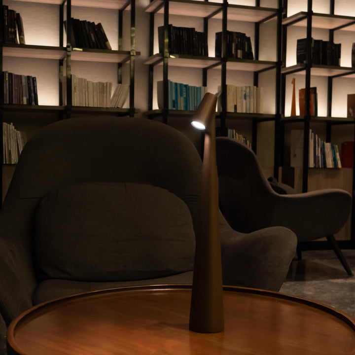 Sculptural Cone Table Lamp | Cordless Aluminium Reading Lamp