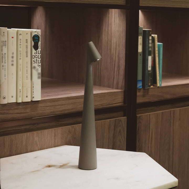 Sculptural Cone Table Lamp in Silver