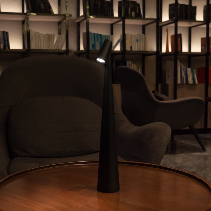 Sculptural Cone Table Lamp | Cordless Aluminium Reading Lamp