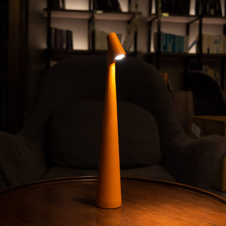 Sculptural Cone Table Lamp | Cordless Aluminium Reading Lamp