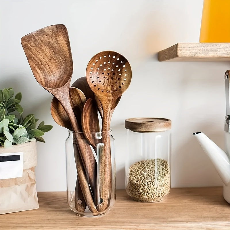 Set - 5-Piece Wooden Kitchen Utensil Set