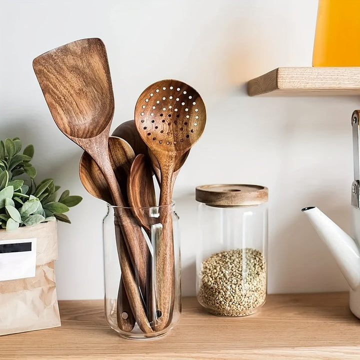 Set - 5-Piece Wooden Kitchen Utensil Set