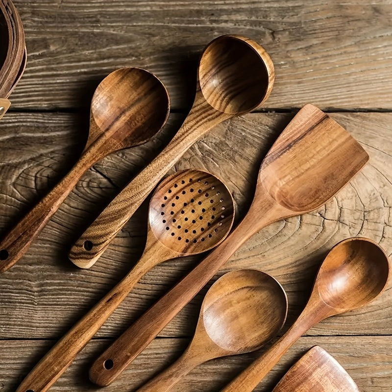 Set - 5-Piece Wooden Kitchen Utensil Set