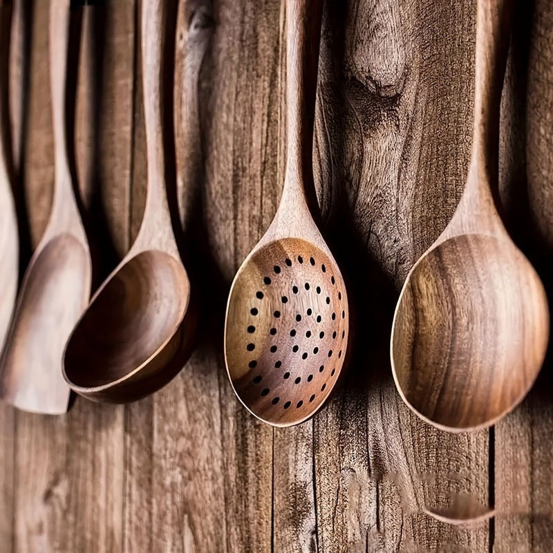 Set - 5-Piece Wooden Kitchen Utensil Set