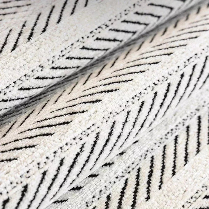 Sofa Cover with Herringbone Pattern - Scalloped Edge