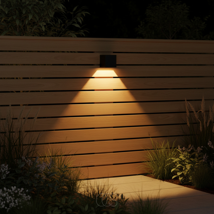 Solar LED Wall Light Outdoor - Cube Shape ABS - Auto On/Off