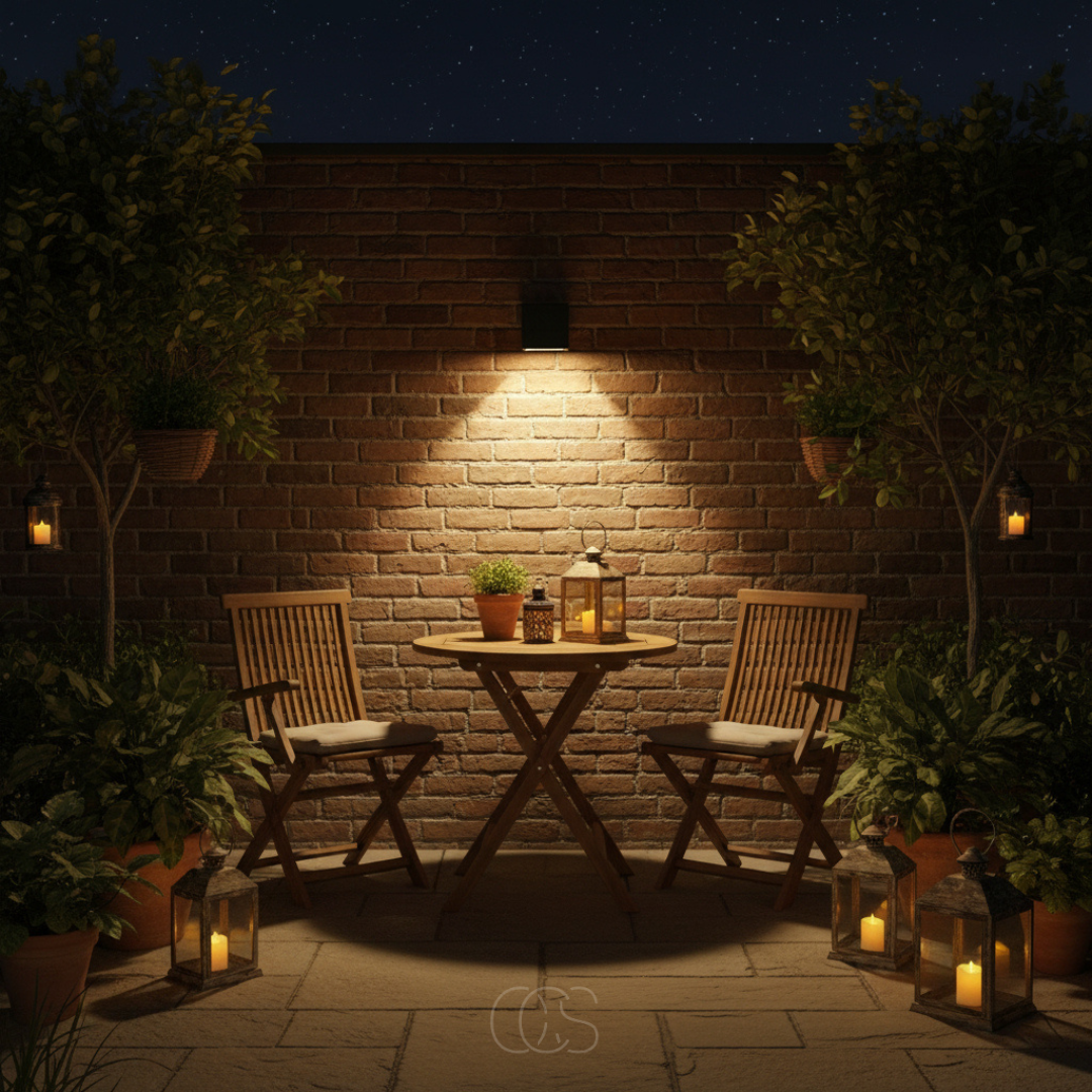 Solar LED Wall Light Outdoor - Cube Shape ABS - Auto On/Off