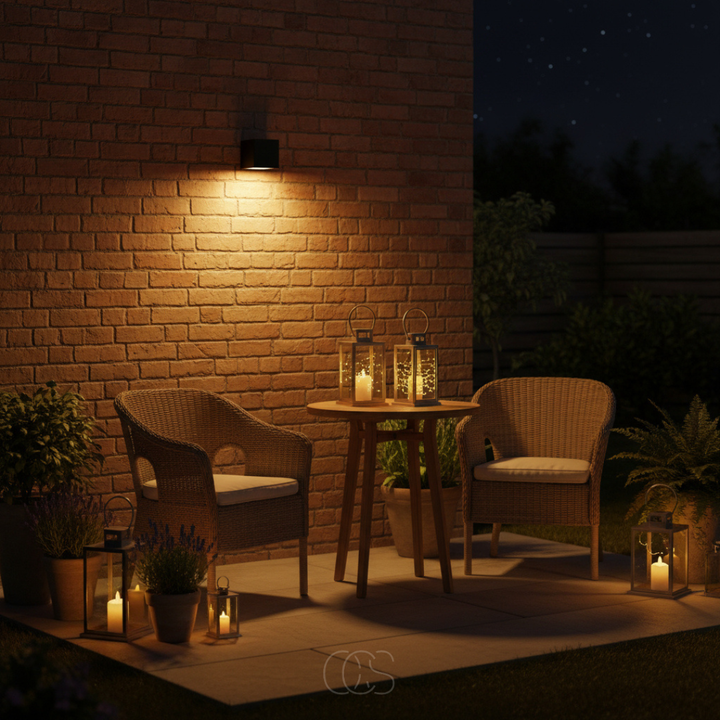 Solar LED Wall Light Outdoor - Cube Shape ABS - Auto On/Off