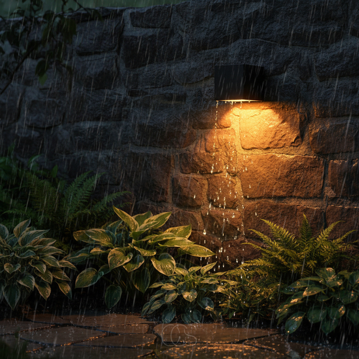 Solar LED Wall Light Outdoor - Cube Shape ABS - Auto On/Off
