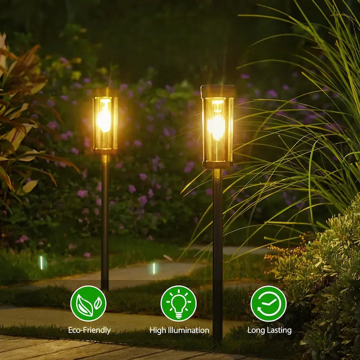 Solar Pathway Stake Lights - Outdoor Garden Torch Style - ABS