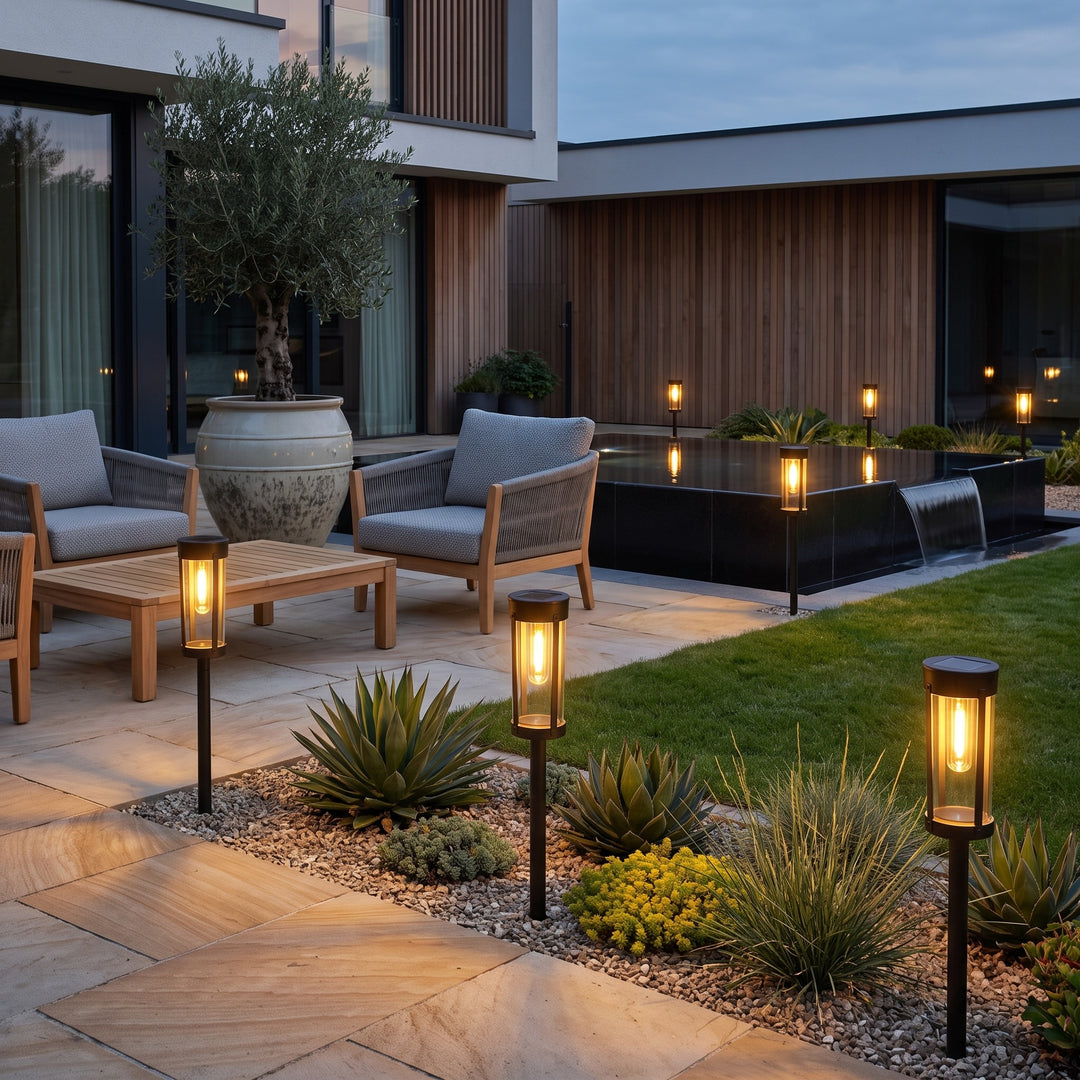 Solar Pathway Stake Lights - Outdoor Garden Torch Style
