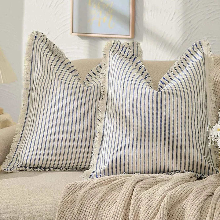 Striped Jacquard Cushion Cover | Nordic Woven Cotton Cushion Cover