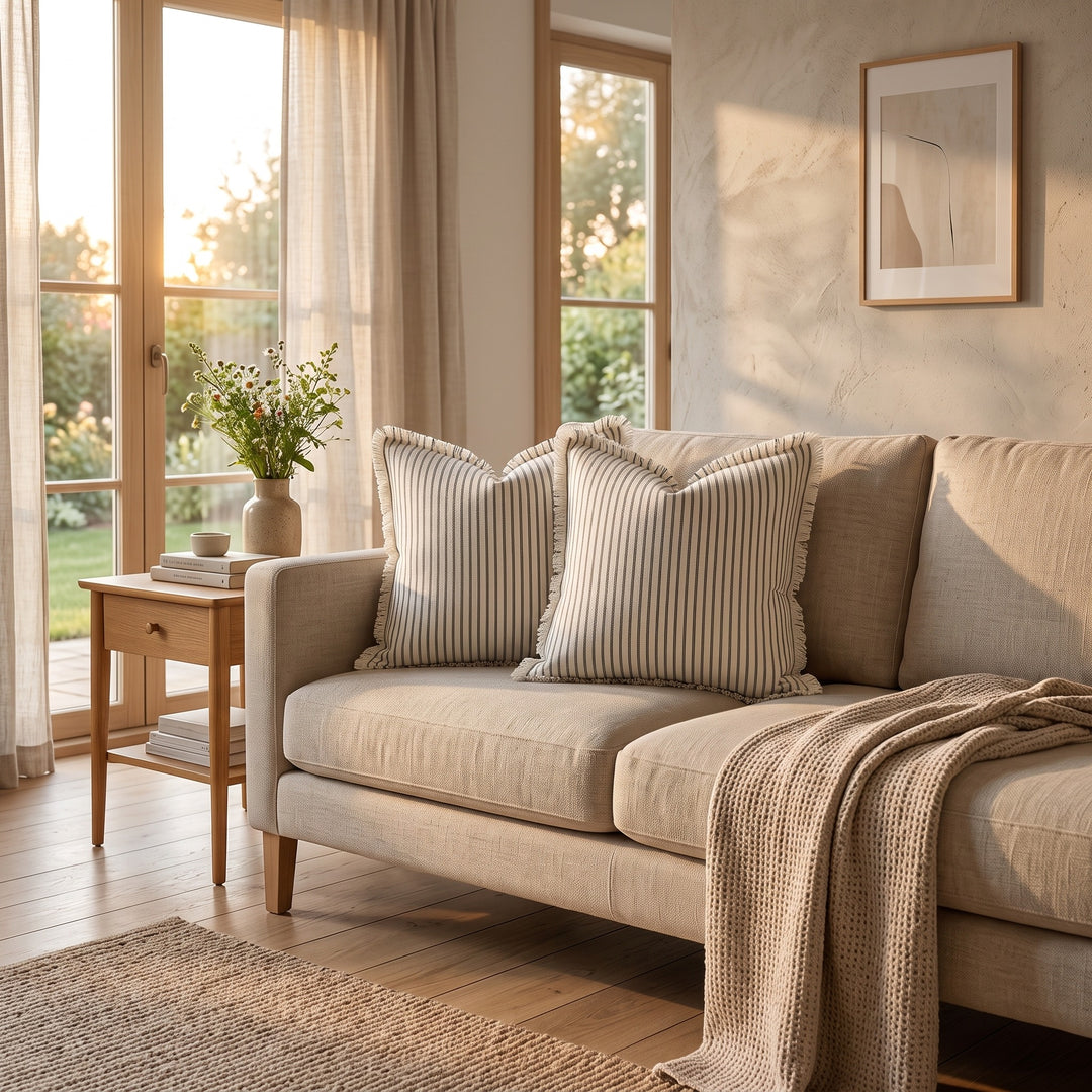 Striped Jacquard Cushion Cover