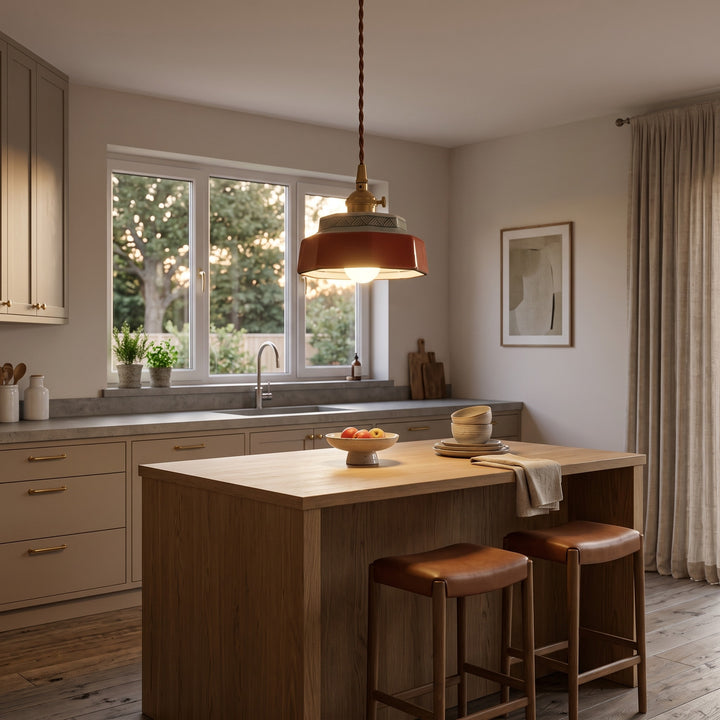 Suspension Pendant Lamp - Stepped Drum Shade